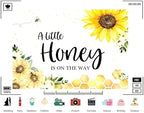 Trykid 8x6ft Sunflower Baby Shower Backdrop A Little Honey is on The Way Theme Honeycomb Photography Background Gender Reveal Party Decorations Photoshoot Studio Props Fabric - Image 3