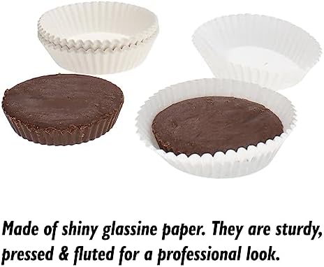 CybrTrayd No.9D Glassine Paper Approximately 17,500 Pieces – 1-3/4” Base, 1” Wall Candy Cups, White - Image 2