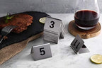 New Star Foodservice 27617 Stainless Steel Tent Style Table Number Card, 1-25, 1.5" x 2" Inch - Image 3