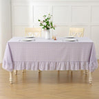 Table Cloth, Lavender White Gingham, Square 60"x60" - Image 3
