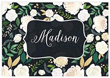 Andaz Press Custom Personalized Disposable Paper Placemats, 12 x 18 Inch, Set of 25, Custom White and Green Floral, Tableware, Dining, Table Setting for Wedding, Bridal Shower, Baby Shower, Holiday by AndazPress