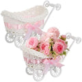 Wicker Baby Carriage: Pink Stroller Basket Baby Shower Centerpiece Decor by Alipis