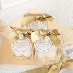 ACITHGL 30 Sets Fully Assembled Small Bubble Candle Party Favors for Guests Bulk Bridal Showers Favors Candles with Stylish Ribbons Thank You Cards Gifts (Gold) - Image 3