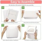 Moretoes 12 Pcs 3 Sizes 12x12x12 10x10x10 8x8x8 Inches Tall Cake Boxes - Image 3