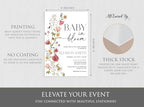 All Ewired Up Baby in Bloom Shower Invitations with Envelopes and Diaper Raffle Tickets and Baby Book Cards, Boho Wildflower Gender Reveal Party Baby Shower Activities Supplies, Personalized - Image 2