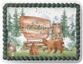 ADVENTURE BEGINS BABY SHOWER CAKE TOPPER, OH BOY BABY SHOWER, ADVENTURE BEGINS DECORATIONS, ADVENTURE BEGINS CAKE TOPPER, WOODLAND CAKE TOPPER (8.5'' X 10.75'' 1/4 SHEET) by Handmade