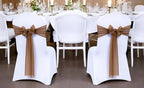 MDS Pack of 75 Chiffon Chair Sashes for Wedding & Event Décor - Mocha - Image 2