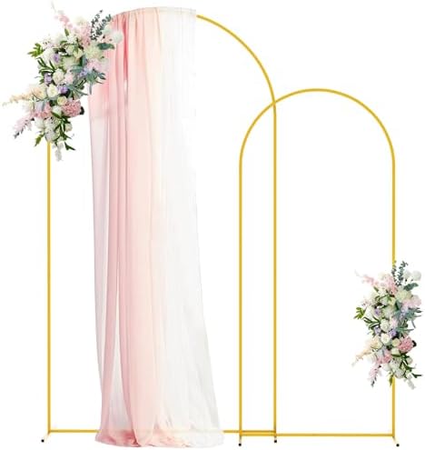 Asee'm Gold Metal Wedding Arch Backdrop Stand Set of 2 (7.2FT, 6FT) by Aseem