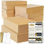 12 Kraft Gift Extra Large Wrap Boxes Bulk with Lids，12 Tissue paper and 80 Different Occasion Tag Stickers for Graduations,Mother’s, Father’s Day,Birthdays, Baby Showers, Weddings Presents Packaging by PartyFunny