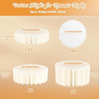 6 Pack Beige Foldable Paper Buffet Risers - Display Stands with Acrylic Top - Image 2