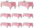 sancua Pink Tablecloths Rectangle, 8 Pack Table Cloth for 6 Foot Tables by sancua