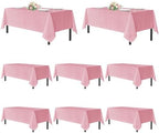 sancua Pink Tablecloths Rectangle, 8 Pack Table Cloth for 6 Foot Tables by sancua