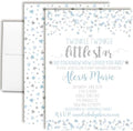 Custom Baby Shower Invites Twinkle Baby Boy Shower Invitations 20 5x7 Personalized Little Star Invites With Envelopes - Unique Blue and Silver Star Baby Shower Cards by AmandaCreation