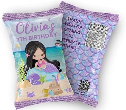 Personalized Chip Bags (Pre assembled, Mermaid) by Handmade