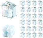 ACITHGL 30 Sets Fully Assembled Small Bubble Candle Party Favors for Guests Bulk Bridal Showers Favors Candles with Stylish Ribbons Thank You Cards Gifts (Shimmering Blue) by ACITHGL