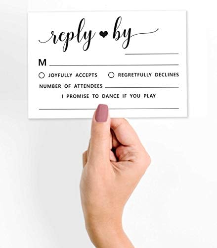 50 Blank RSVP Cards with White Envelopes-White Style Response Card-RSVP for Wedding-Rehearsal Dinner-Baby Shower-Bridal Shower-Engagement Party Invitations - Image 3