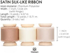 Vitalizart Silk Satin Ribbon 1" x 15 Yard Wooden Spool Champagne Nude & White Wrapping Paper Set 30" Pearly-Lustre with Satin Ribbon and Gift Tags - Image 2
