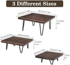3 Pcs Buffet Risers, Wood Square Food Riser Dessert Table Display Stand Set for Party Wood Cupcake Stands Nesting Table for Home Decor (Square, walnut) - Image 2