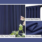 20 ft x 8 ft Navy Blue Backdrop Curtain Panels, 4 Panels 5 ft x 8 ft Wrinkle Free Polyester Photography Backdrop Drapes, Wedding Party Home Decoration Supplies - Image 4