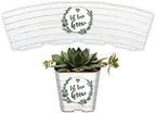 PRODUCT80 Succulent Pot Wraps for Wedding Favors, Baby or Bridal Shower Fits 2 Inch Square Pots Peel and Stick Vinyl Wraps Does Not Include Mini Live Plant or Pot(50 Wraps, Shiplap Let Love Grow) by PRODUCT80