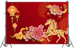 AOFOTO 12x10ft Happy Chinese New Year Backdrop China Spring Festival Lunar Year of The Horse Decoration Banner Paper Cut Flowers CNY Lanterns 2026 Background Party Supplies Photoshoot Studio Props - Image 6
