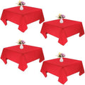 4 Pack Square Table Cloth 70x70 Inch Red Tablecloth Machine Washable Fabric Polyester Table Cover for Dining, Buffet Parties, Picnic, Events, Weddings and Restaurants（Red） by JALANCY