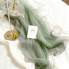 Sheer Chiffon Table Runner 35x120 Inches, Green 12 Pack - Image 2