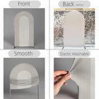 Ripples Arch Backdrop Cover Spandex Background for Baby Birthday Baby Shower Wedding Party Decoration (Beige Ripples,7.2x4ft) - Image 6