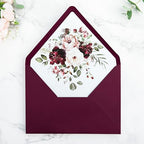 PONATIA 50 PCS/Pack A7 Envelopes, Burgundy Euro Flap Liner 5x7 Envelopes - Image 3