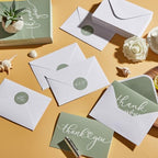 Naozinebi 100 Pack Thank You Cards with Envelopes and Stickers 6x8 Inches Green Sage Thanks Greetings Card Minimalistic Elegant Blank Cards for Wedding Baby Shower Birthday Holiday Supplies - Image 4