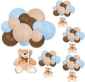 230 Pcs Bear Baby Shower Party Decorations Baby Shower Table Centerpieces with 5 Plush Bear Bulk 225 Balloons Kit Party Table Decor for Baby Shower Birthday Wedding Gender Reveal (Blue) by OLUTACOT
