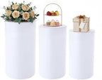 3PCS White Cylinder Pedestal Stands for Party Round Pedestal Display Plinth Pillars PVC Dessert Table Display for Wedding Birthday Party Art Decor(3PCS-Cylinder-1) by Unknown