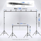 EMART Backdrop Stand 10x7.8FT Adjustable Back Drop Stand for Party Events - Image 2