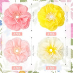 Thiccywoov 8 Pack Giant Paper Flower Decorations for Bulb, 15.7" Large Artificial Flower Paper Lantern Colorful Crepe Tissue Papers Flowers for Classroom Birthday Wedding Decorations(Classic Color) - Image 6