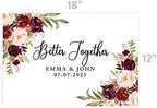 Andaz Press Custom Personalized Disposable Paper Placemats, 12 x 18 Inch, Set of 25, Better Together Burgundy Floral, Tableware, Dining, Tabletop, Table Setting for Wedding, Bridal Shower - Image 3