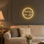 Happily Ever After Neon Sign Dimmable LED Neon Lights Sign for Wall Decor USB Powered LED Sign for Wedding Anniversary Valentine's Celebrations Bedroom Art Sign Decorations 30CM*30CM - Image 5