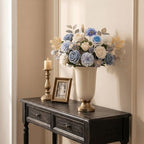 Artificial Flower Combo Box, Blue White Roses & Dahlias with Stems - Image 5