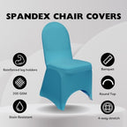 YOUR CHAIR COVERS - 50 Pack Stretch Spandex Banquet Chair Covers - Malibu Blue, Wedding Slip Covers, Premium Quality Chair Cover - Image 2