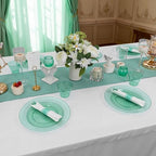 DaYammi 210PCS Green Glitter Plastic Dinnerware Set for 30 Guests - Image 6