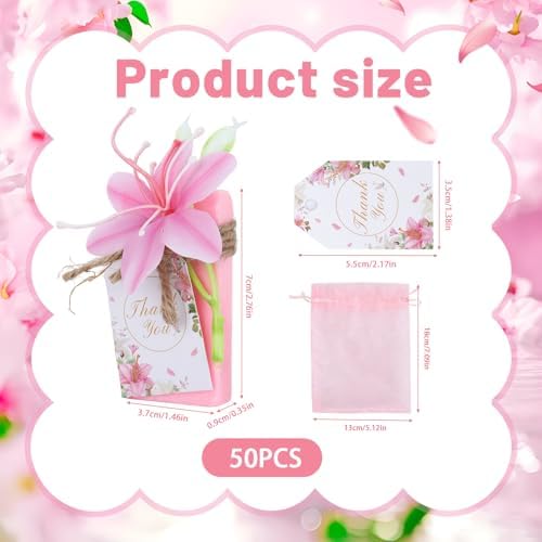 50PCS Pink Eucalyptus Soap Wedding Favors Handmade Thank You Gifts - Image 7