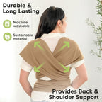 KeaBabies Baby Wrap Carrier, All in 1 Original Baby Carrier (Warm Hearth) - Image 5