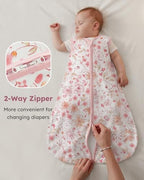 Yoofoss Baby Sleep Sack 6-12 Month 0.5TOG 100% Organic Cotton 2-Way Zipper - Image 5