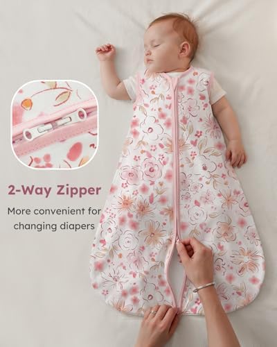 Yoofoss Baby Sleep Sack 18-24 Month 0.5TOG 100% Organic Cotton 2-Way Zipper - Image 5