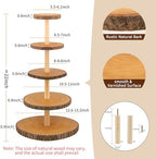 Wooden 5-Tier Rustic Cupcake Stand for Wedding Cakes, Tiered Dessert Tower Display Centerpiece for Parties, Events & Celebrations - Image 2