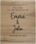 Andaz Press Large Wooden Welcome Sign for Wedding Rustic Welcome Sign 16" x 20" Custom Names & Date Shabby Chic Wedding Signage English Oak MDF Wood Finish Wedding Reception Indoor Outdoor Signs by AndazPress