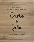 Andaz Press Large Wooden Welcome Sign for Wedding Rustic Welcome Sign 16" x 20" Custom Names & Date Shabby Chic Wedding Signage English Oak MDF Wood Finish Wedding Reception Indoor Outdoor Signs by AndazPress