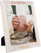 PersonalizationStreet - Religion Occasions: Baptism Personalized 4" x 6" Vertical Whitewash Wood Photo Frame with Free Custom Engraving, Shipping and Photo Print of Your Special Photograph - Image 2