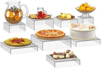 8 Pcs Clear Acrylic Boxes for Display as Buffet Risers and Stands, Food Risers for Party, Table, Stands, including 12", 11", 10.5", 9.5", 8.5", 7.5", 6.8", 5" (Extra Large, 8Pcs, Clear) by OKBHTS