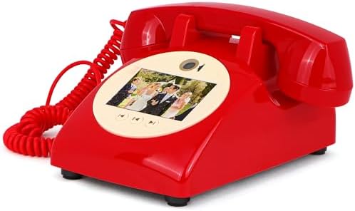 Video Audio Guest Book Wedding Phone, 1080P Video Guestbook Phone for Wedding, Bridal Shower, Birthday Party, Baby Shower, Anniversary Engagement (Bordeaux Red) by WORVABEAudioGuestBook