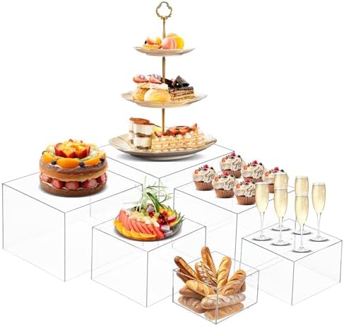 6 PCS Buffet Risers, Large Food Risers for Buffet Table, Dessert Display by Unknown